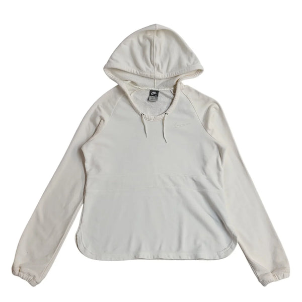 Nike Sports Hoodie Off White Pullover Drawstring Women's UK Size XL EE744