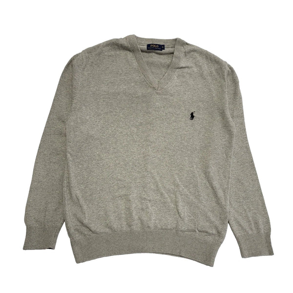 Polo Ralph Lauren Grey Long Sleeve V-Neck Casual Jumper Men's UK S EU 46 K308