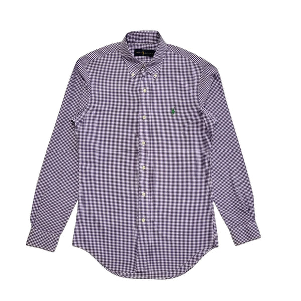 Ralph Lauren Purple & White Checked Long Sleeve Shirt Mens UK Size XS DD33