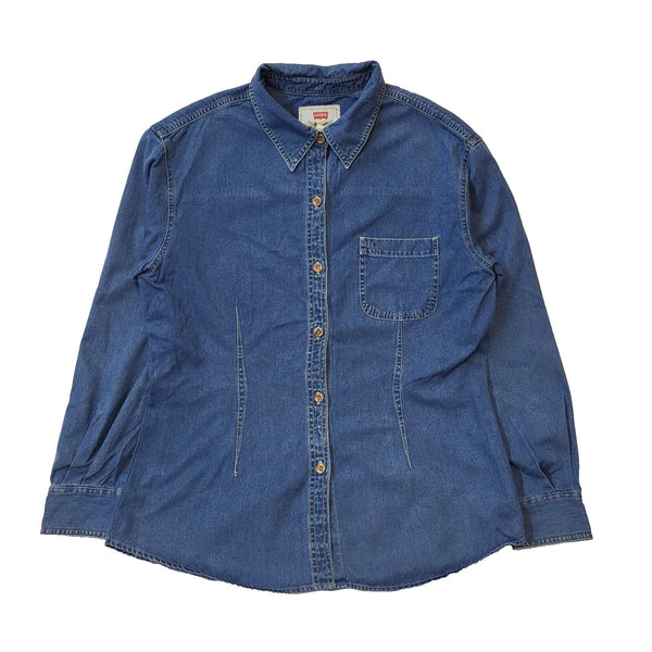 Levi's Blue Long Sleeve Shirt Denim Shirt Women's UK 10 EU XL H814