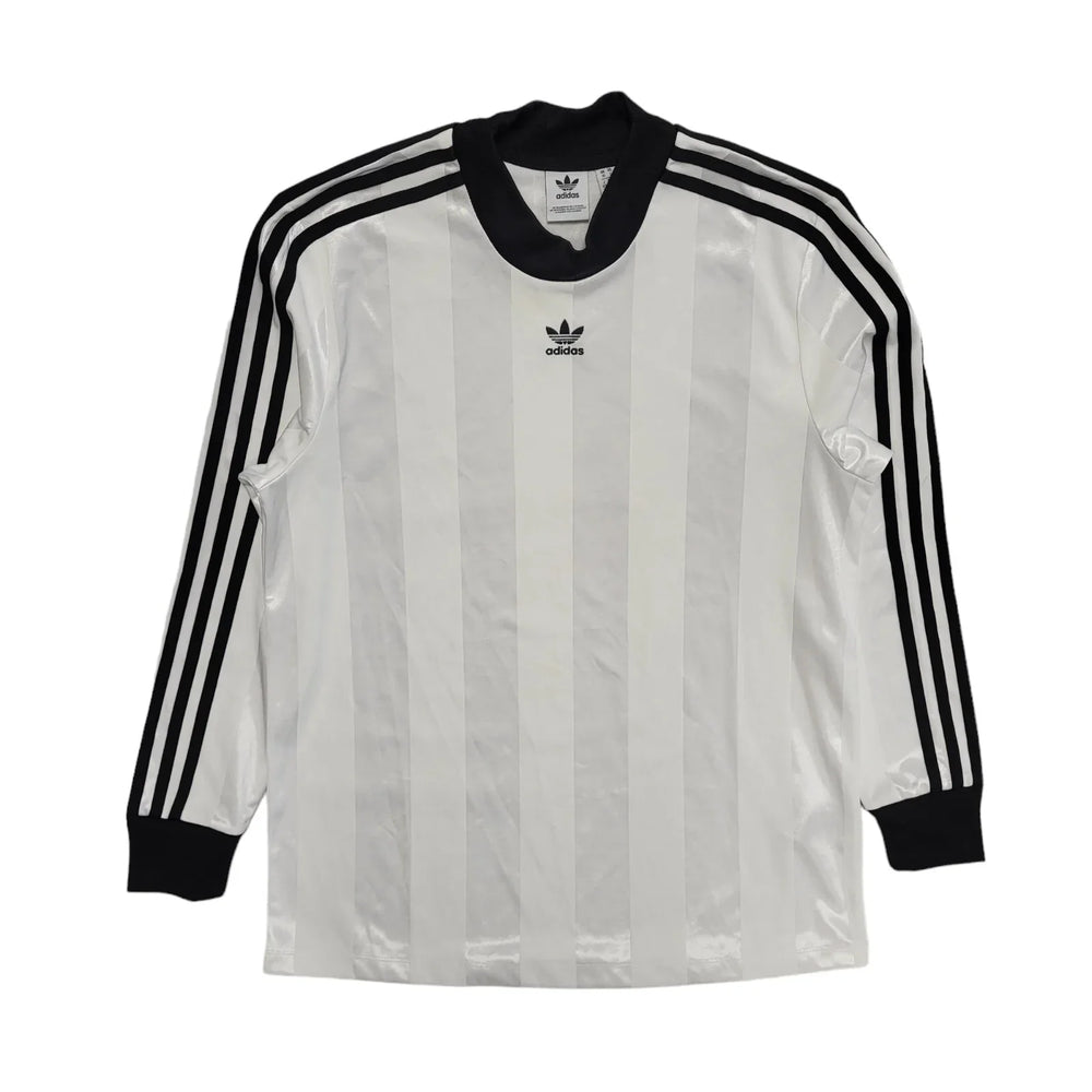 Adidas Vintage Y2K White Striped Long Sleeve T-Shirt Womens UK Size 10