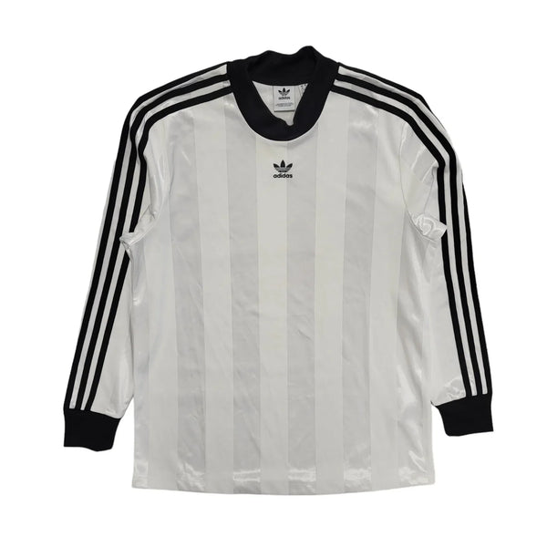 Adidas Vintage Y2K White Striped Long Sleeve T-Shirt Womens UK Size 10