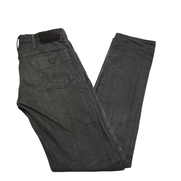 Emporio Armani Grey Straight Leg Button Denim Jeans Men's S W31 L36 BB480