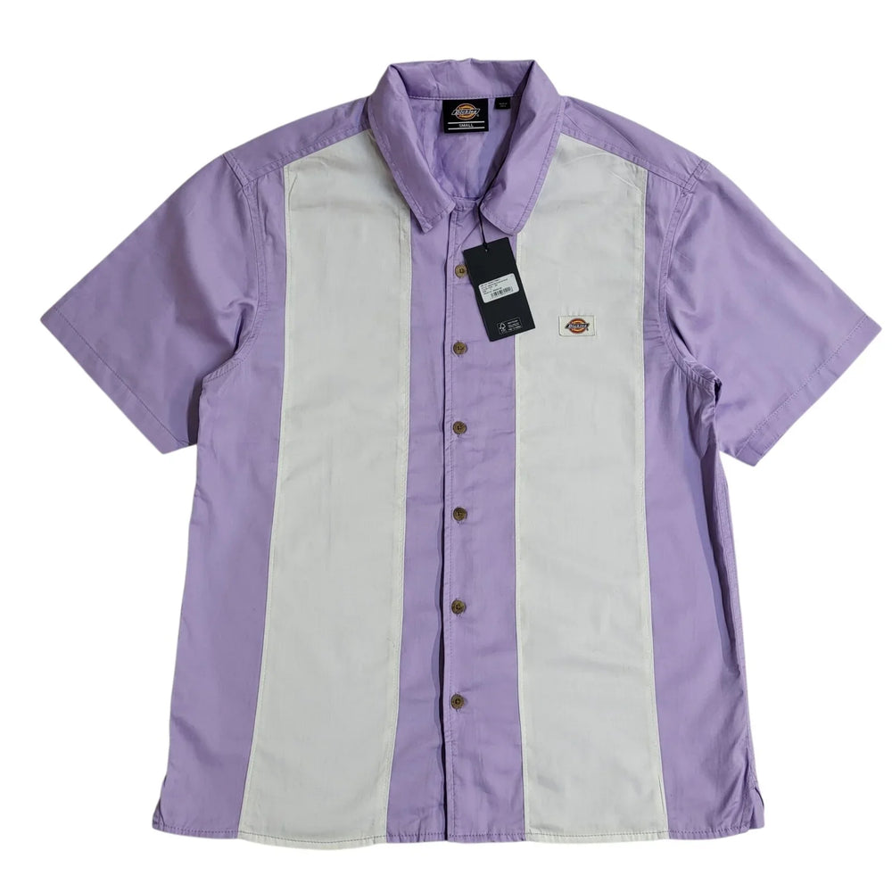 Dickies Westover Y2k Shirt Purple White Striped Retro Bnwt Uk Men's Size S