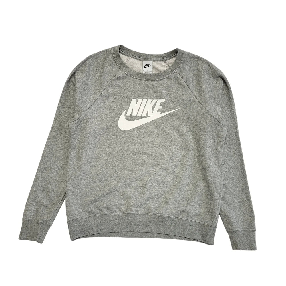 Nike Grey Sports Sweatshirt Crew Neck Long Sleeve Womens UK M CC595