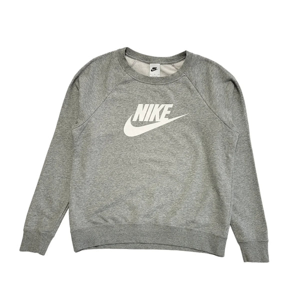 Nike Grey Sports Sweatshirt Crew Neck Long Sleeve Womens UK M CC595