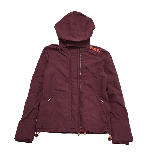 Superdry Wind Cheater Burgundy Hooded Jacket Uk Women's Size S