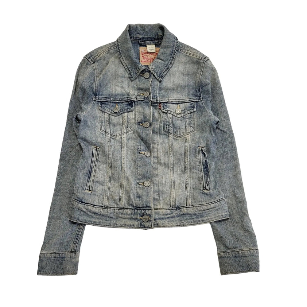 Levi's Faded Blue Collared Button Front Denim Jacket Women's uk XS eu 34 H234