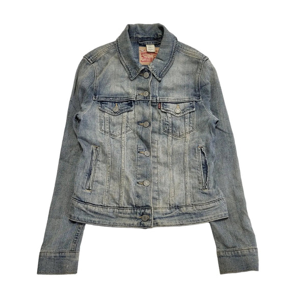 Levi's Faded Blue Collared Button Front Denim Jacket Women's uk XS eu 34 H234