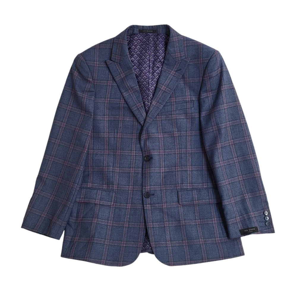 Ted Baker Blue & Pink Checked Suit Blazer Jacket UK Men's M 38" EE664