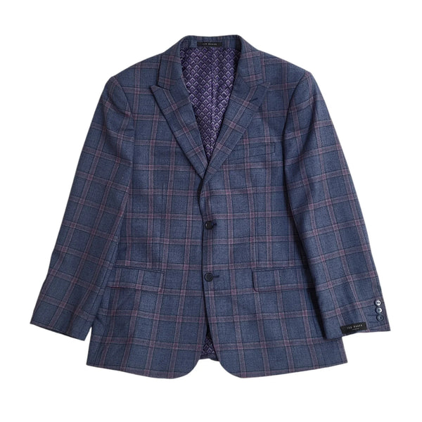 Ted Baker Blue & Pink Checked Suit Blazer Jacket UK Men's M 38" EE664