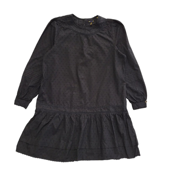 Superdry Black Long Sleeve Tiered Daywear Dress Uk Women's Size 10 CC460