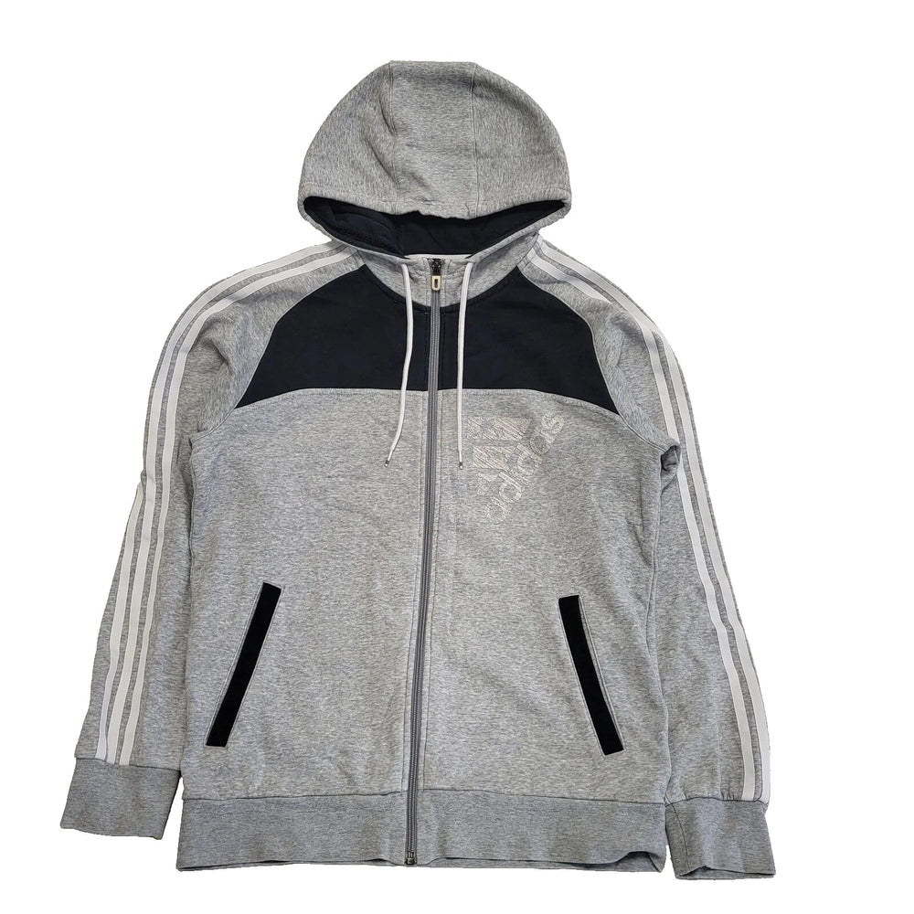 Adidas Grey Black Casual Zip Long Sleeve Hoodie Men's UK M H267