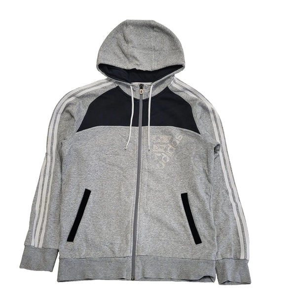 Adidas Grey Black Casual Zip Long Sleeve Hoodie Men's UK M H267