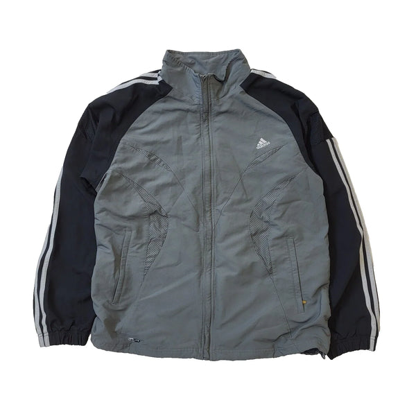 Adidas Grey Black Zipped Sports Mesh Lined Sports Jacket Men's uk M H8