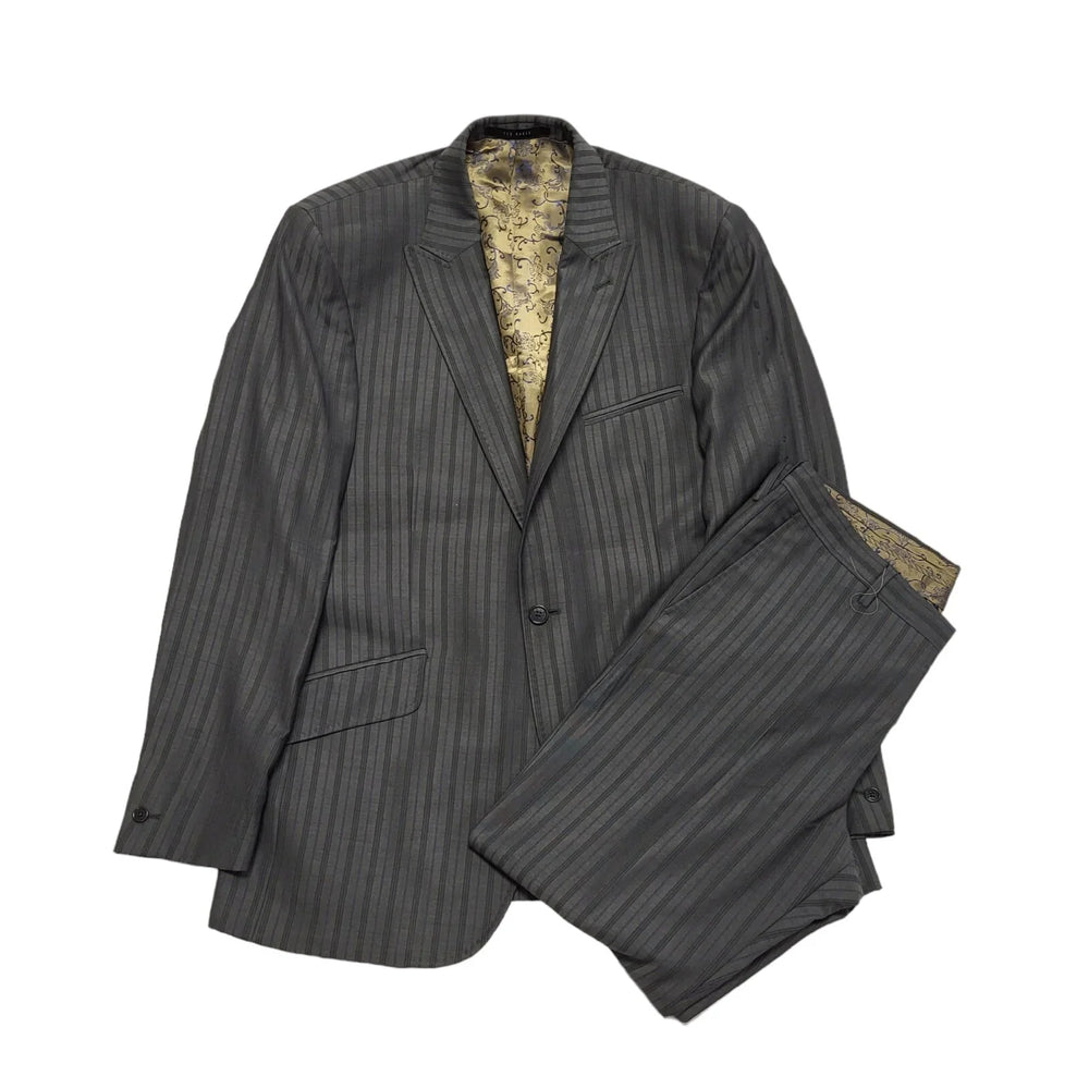 Ted Baker 2 Piece Suit Blazer Trousers & Jacket Uk Men's Size L 42" W35 L29 EE64