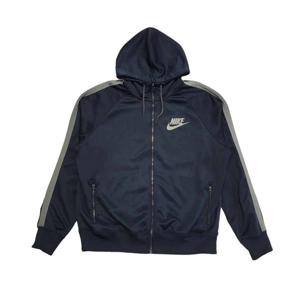 Nike Hoodie Full Zip Blue Sports Drawstring Mens UK Size XL BB560