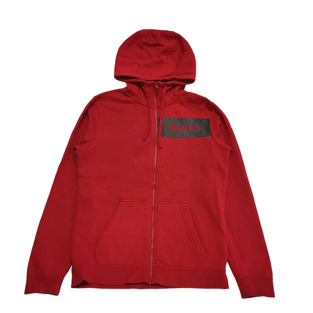 Nike Red Niners NFL Drawstring Zipped Sweatshirt Hoodie Men's uk S eu 46 H223