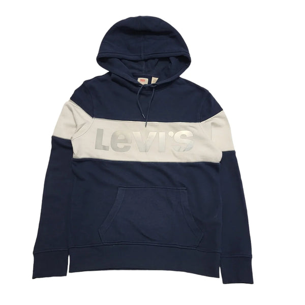 Levi's Navy Blue White Drawstring L/Sleeve Sweatshirt Men's uk S H508