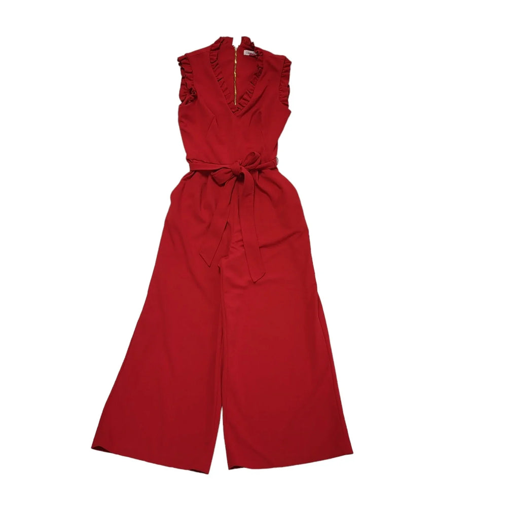 Calvin Klein Red Wide Leg Trouser Jumpsuit Women's Uk XS 6 K915