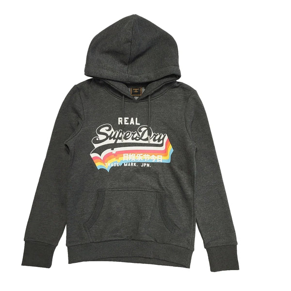 Superdry Sweatshirt Hoodie Grey Drawstring Hoodie Uk Women's 12 L578