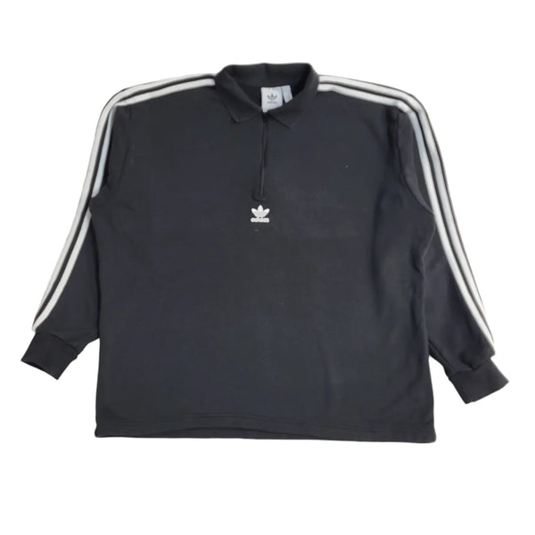 Adidas Black Collared Sports Sweatshirt UK Men's Size XL EE785