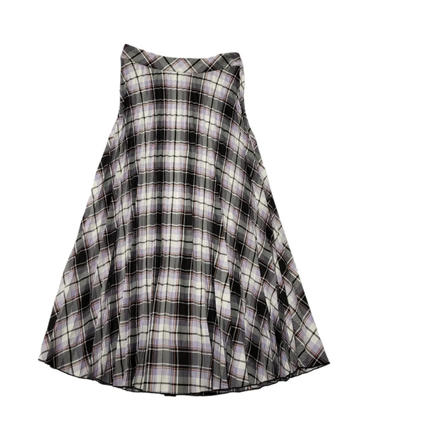Next Checked Pleated Maxi Skirt BNWT Purple & black UK Size 8 W28 BB418