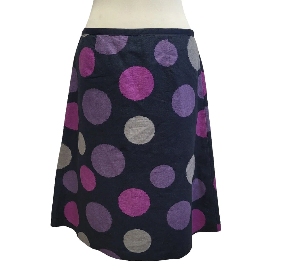Laura Ashley Black Purple Pencil Skirt UK Women's 12 W30 DD274