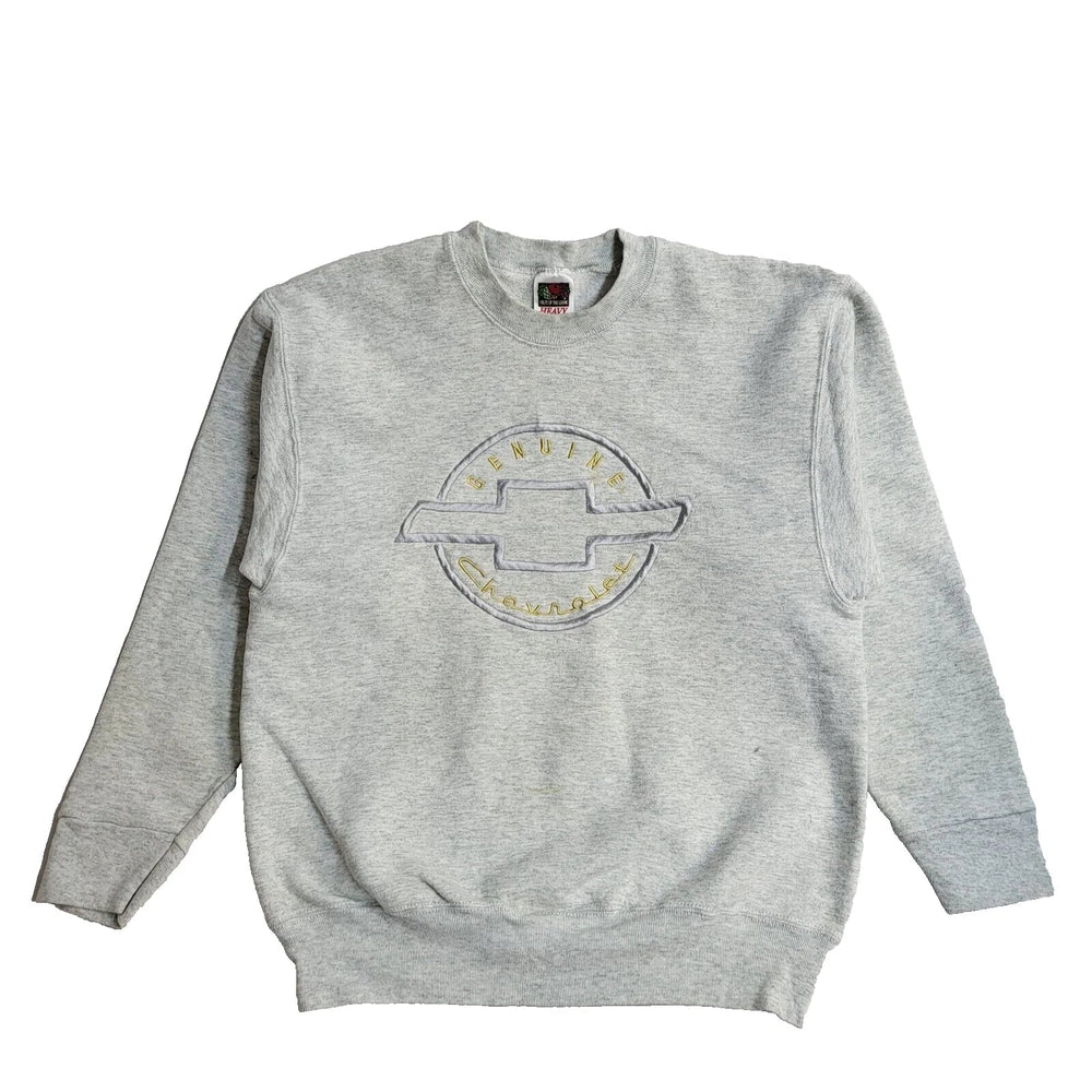 Fruit Of The Loom Grey Chevrolet Vintage 90's Sweatshirt UK Men's Size M