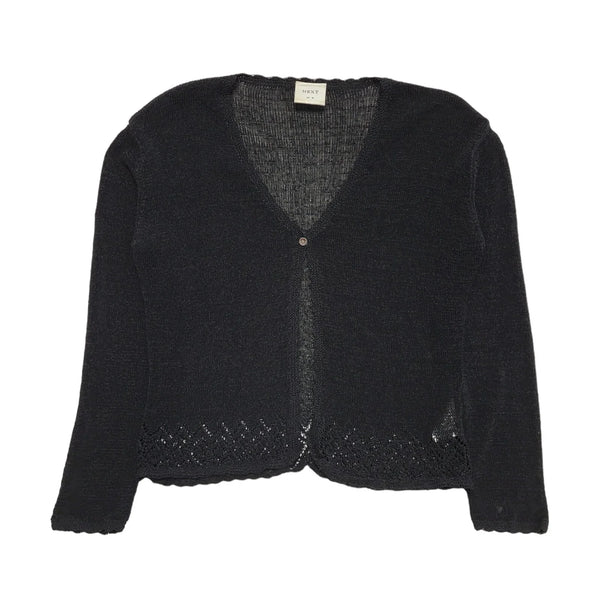 Next Vintage 90's Black Button Front Long Sleeve Cardigan Womens UK 10