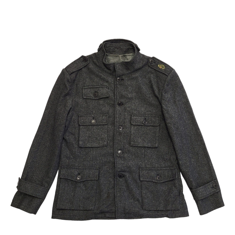 Luke Dark Grey Wool Blend Jacket Uk Men's Large BB706