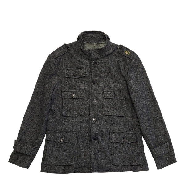 Luke Dark Grey Wool Blend Jacket Uk Men's Large BB706