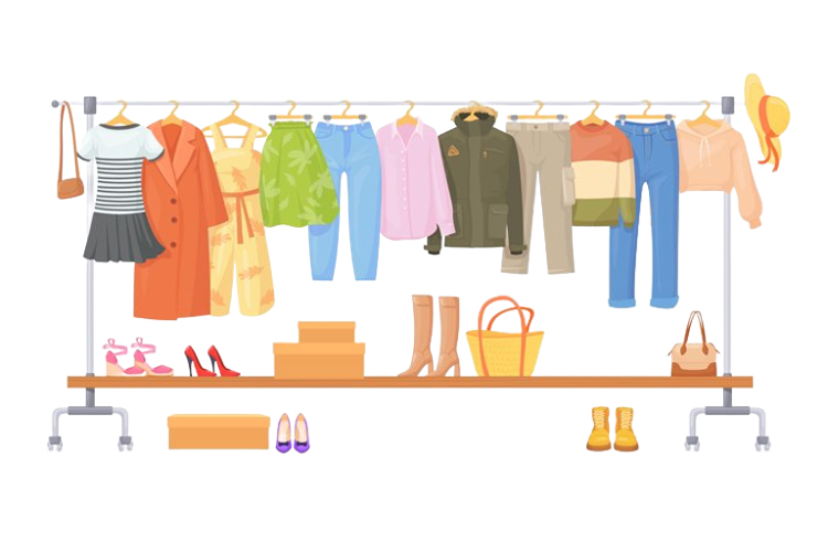 A rack of pre-loved clothing — a wardrobe of second-hand finds